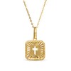 Thumbnail Image 1 of Cut-Out Cross Diamond-Cut Square Pendant in 10K Gold – 18"