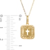 Cut-Out Cross Diamond-Cut Square Pendant in 10K Gold – 18"