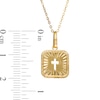 Thumbnail Image 2 of Cut-Out Cross Diamond-Cut Square Pendant in 10K Gold – 18"