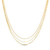Thumbnail Image 1 of Adjustable Bead, Box and Figaro Chain Triple Strand Necklace in 10K Gold