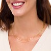 Thumbnail Image 2 of Adjustable Bead, Box and Figaro Chain Triple Strand Necklace in 10K Gold