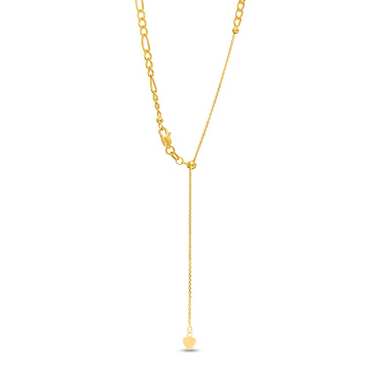 Adjustable 2.5mm Figaro Chain Choker Necklace in Hollow 10K Gold - 15"|Peoples Jewellers