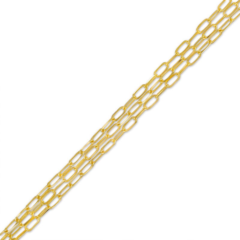 1.7mm Triple Strand Forzatina Cable Chain Bracelet in Solid 10K Gold – 7.25"|Peoples Jewellers