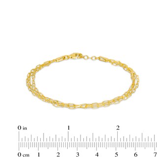 1.7mm Triple Strand Forzatina Cable Chain Bracelet in Solid 10K Gold – 7.25"