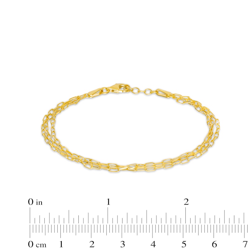 1.7mm Triple Strand Forzatina Cable Chain Bracelet in Solid 10K Gold – 7.25"