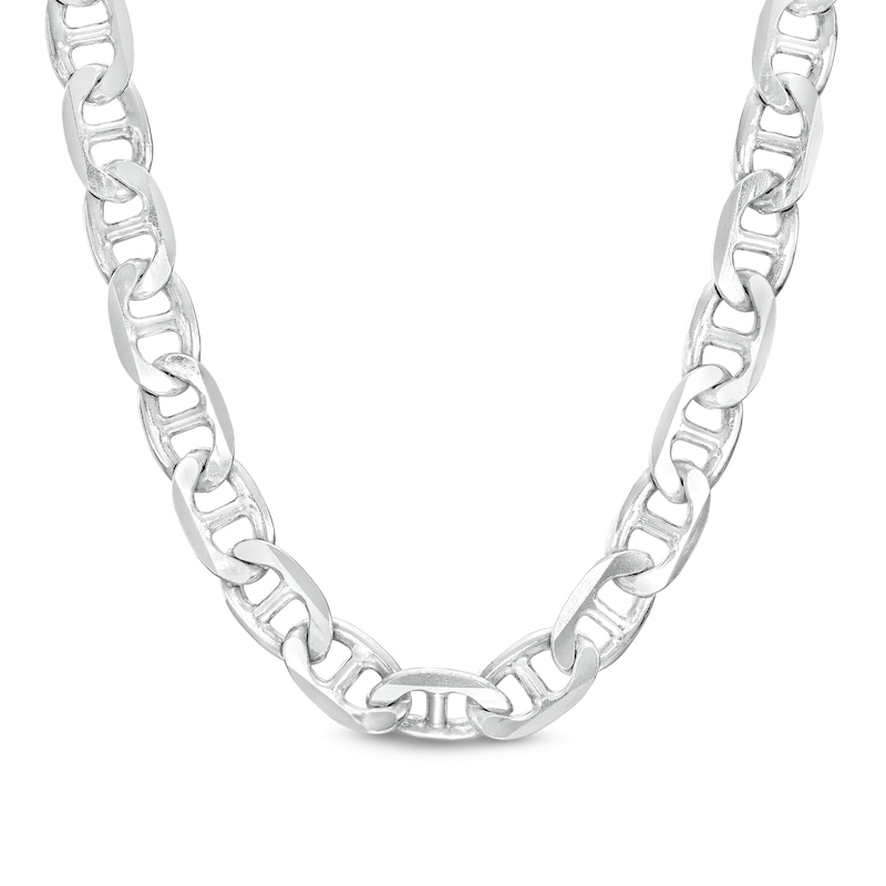 6.9mm Solid Mariner Chain Necklace in Sterling Silver – 22"