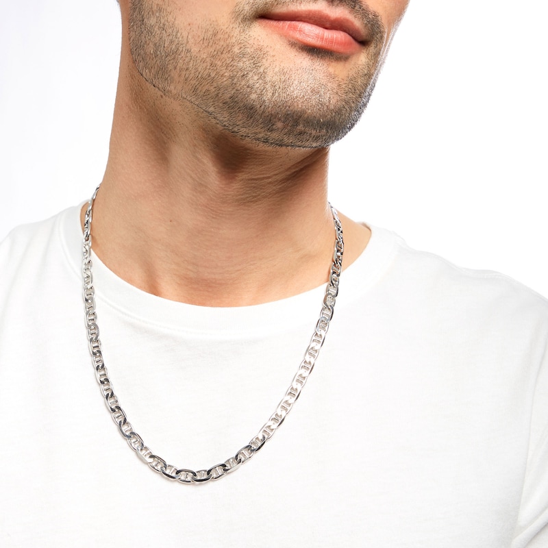 Main Image 2 of 6.9mm Mariner Chain Necklace in Sterling Silver – 22"
