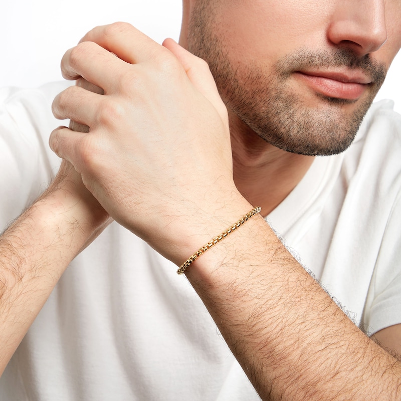 Main Image 3 of 3.7mm Box Chain Bracelet in Hollow 10K Gold – 8.5"