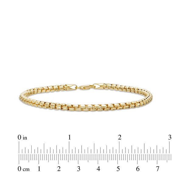 3.7mm Box Chain Bracelet in Hollow 10K Gold – 8.5"