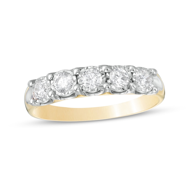 Main Image 1 of 0.50 CT. T.W. Diamond Five Stone Anniversary Ring in 10K Gold