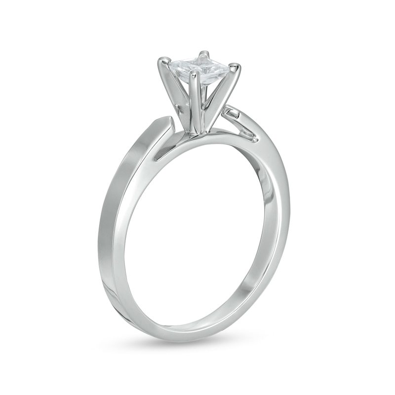 0.50 CT. Certified Princess-Cut Diamond Solitaire Engagement Ring in 14K White Gold (J/I2)|Peoples Jewellers