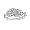 Thumbnail Image 0 of 0.25 CT. T.W. Diamond Bypass Twist Shank Past Present Future® Engagement Ring in 10K White Gold