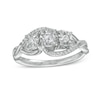 0.25 CT. T.W. Diamond Bypass Twist Shank Past Present Future® Engagement Ring in 10K White Gold