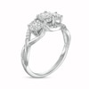 Thumbnail Image 2 of 0.25 CT. T.W. Diamond Bypass Twist Shank Past Present Future® Engagement Ring in 10K White Gold