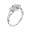 0.25 CT. T.W. Diamond Bypass Twist Shank Past Present Future® Engagement Ring in 10K White Gold