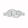 0.25 CT. T.W. Diamond Bypass Twist Shank Past Present Future® Engagement Ring in 10K White Gold