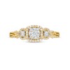 Thumbnail Image 3 of 0.25 CT. T.W. Diamond Cushion-Shaped Frame Twist Shank Past Present Future® Engagement Ring in 10K Gold