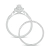 Thumbnail Image 3 of 0.50 CT. T.W. Pear-Shaped Diamond Double Frame Multi-Row Bridal Set in 10K White Gold