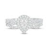 Thumbnail Image 4 of 0.50 CT. T.W. Pear-Shaped Diamond Double Frame Multi-Row Bridal Set in 10K White Gold