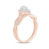 Thumbnail Image 2 of 0.50 CT. T.W. Pear-Shaped Diamond Double Frame Multi-Row Bridal Set in 10K Rose Gold