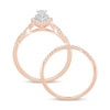 Thumbnail Image 3 of 0.50 CT. T.W. Pear-Shaped Diamond Double Frame Multi-Row Bridal Set in 10K Rose Gold