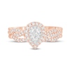 Thumbnail Image 4 of 0.50 CT. T.W. Pear-Shaped Diamond Double Frame Multi-Row Bridal Set in 10K Rose Gold