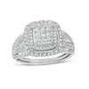 Thumbnail Image 0 of 0.50 CT. T.W. Princess-Cut Multi-Diamond Vintage-Style Engagement Ring in 10K White Gold