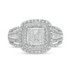 Thumbnail Image 3 of 0.50 CT. T.W. Princess-Cut Multi-Diamond Vintage-Style Engagement Ring in 10K White Gold