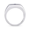 Thumbnail Image 5 of Men's Blue Lab-Created Sapphire Seven Stone Channel Band in Sterling Silver