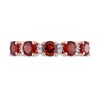 Thumbnail Image 4 of 4.0mm Garnet and White Topaz Duo Five Stone Alternating Stackable Band in Sterling Silver with Rose Rhodium