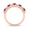 Thumbnail Image 5 of 4.0mm Garnet and White Topaz Duo Five Stone Alternating Stackable Band in Sterling Silver with Rose Rhodium