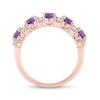 Thumbnail Image 5 of 4.0mm Amethyst and White Topaz Duo Five Stone Alternating Stackable Band in Sterling Silver with Rose Rhodium