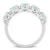 Thumbnail Image 5 of 4.0mm Aquamarine and White Topaz Duo Five Stone Alternating Stackable Band in Sterling Silver