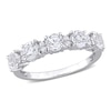 Thumbnail Image 1 of 4.0mm White Topaz Duo Five Stone Alternating Stackable Band in Sterling Silver