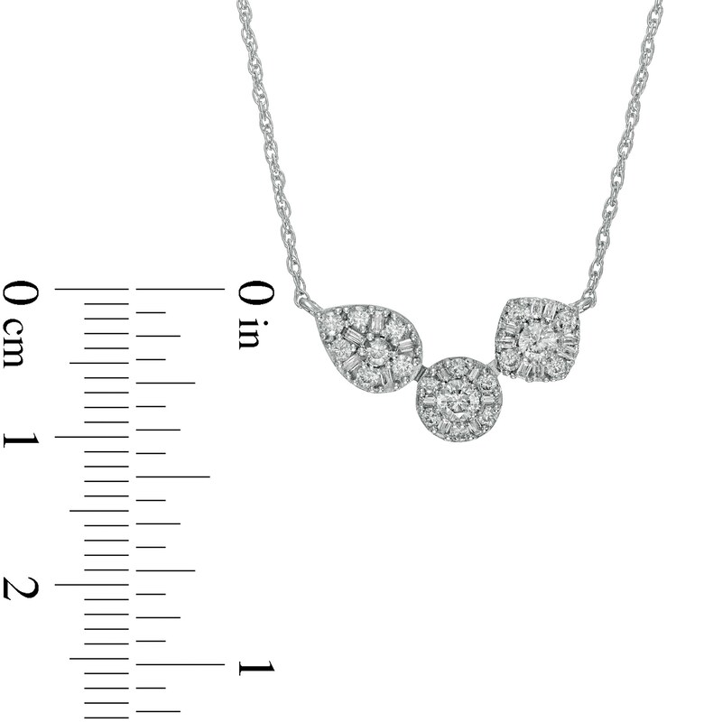 0.50 CT. T.W. Composite Multi-Shape Diamond Necklace in Sterling Silver