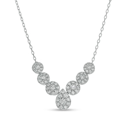 1.00 CT. T.W. Composite Pear-Shaped Diamond Necklace in 10K White Gold