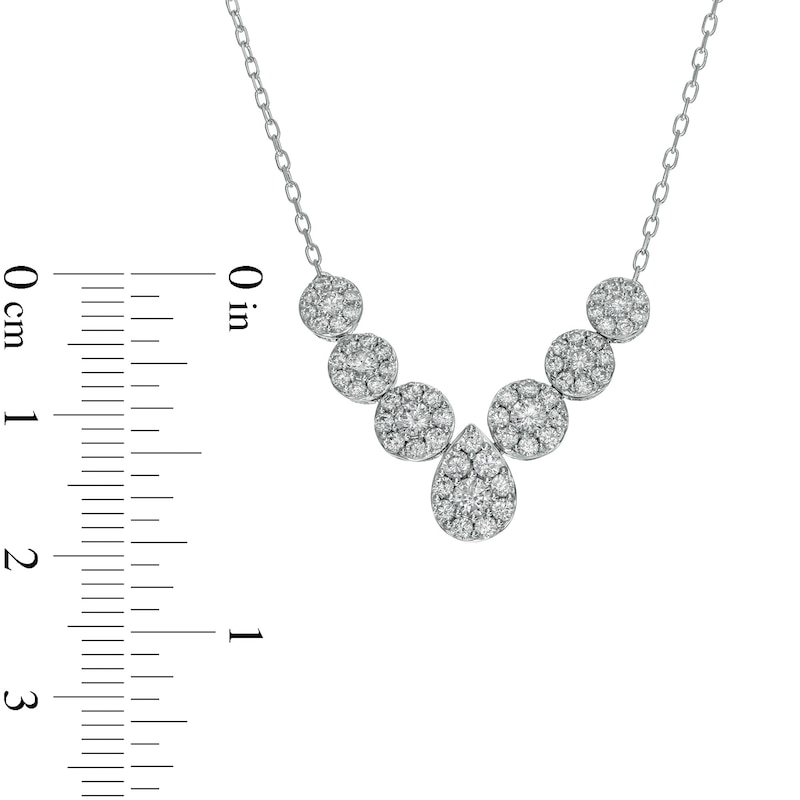 1.00 CT. T.W. Composite Pear-Shaped Diamond Necklace in 10K White Gold