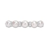 Thumbnail Image 4 of 3.5-4.0mm Button Freshwater Cultured Pearl and White Topaz Duo Five Stone Alternating Stackable Band in Sterling Silver