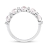Thumbnail Image 5 of 3.5-4.0mm Button Freshwater Cultured Pearl and White Topaz Duo Five Stone Alternating Stackable Band in Sterling Silver
