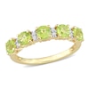 Thumbnail Image 0 of Peridot and White Lab-Created Sapphire Duo Five Stone Alternating Stackable Band in Sterling Silver with Yellow Rhodium