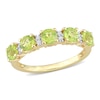 Thumbnail Image 1 of Peridot and White Lab-Created Sapphire Duo Five Stone Alternating Stackable Band in Sterling Silver with Yellow Rhodium