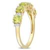 Thumbnail Image 3 of Peridot and White Lab-Created Sapphire Duo Five Stone Alternating Stackable Band in Sterling Silver with Yellow Rhodium