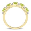 Thumbnail Image 5 of Peridot and White Lab-Created Sapphire Duo Five Stone Alternating Stackable Band in Sterling Silver with Yellow Rhodium