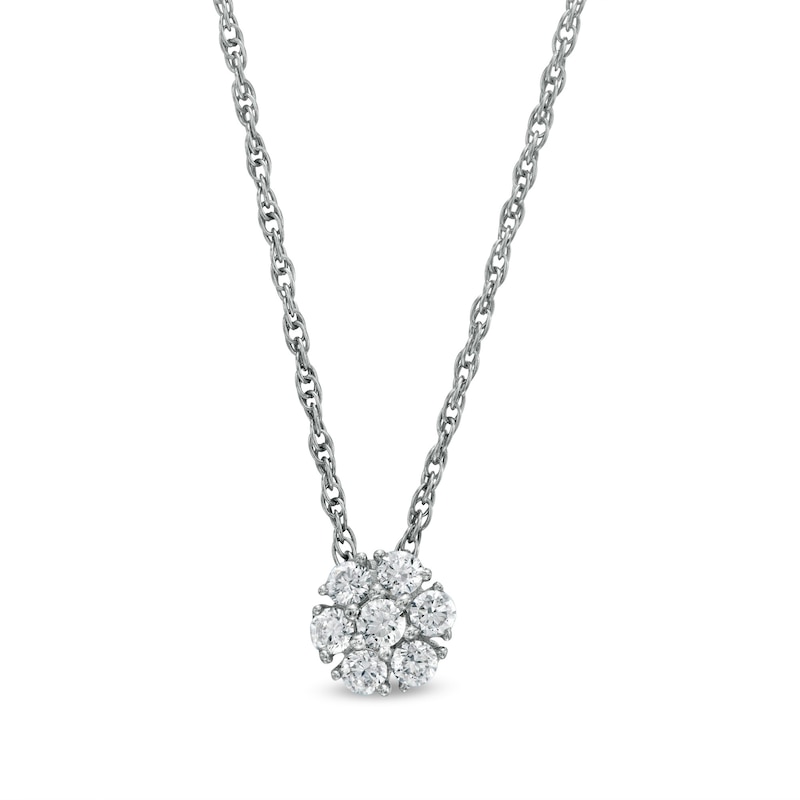 0.20 CT. T.W. Composite Diamond Flower Pendant in 10K White Gold