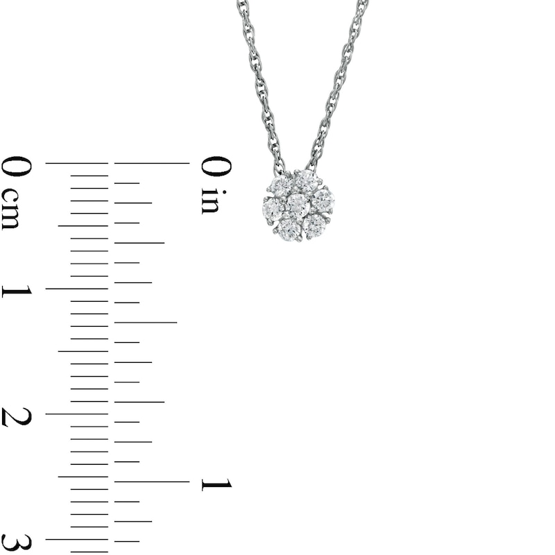 0.20 CT. T.W. Composite Diamond Flower Pendant in 10K White Gold