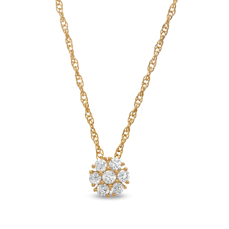 0.20 CT. T.W. Composite Diamond Flower Pendant in 10K Gold|Peoples Jewellers