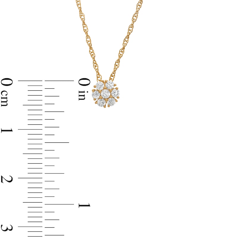 Main Image 3 of 0.20 CT. T.W. Composite Diamond Flower Pendant in 10K Gold