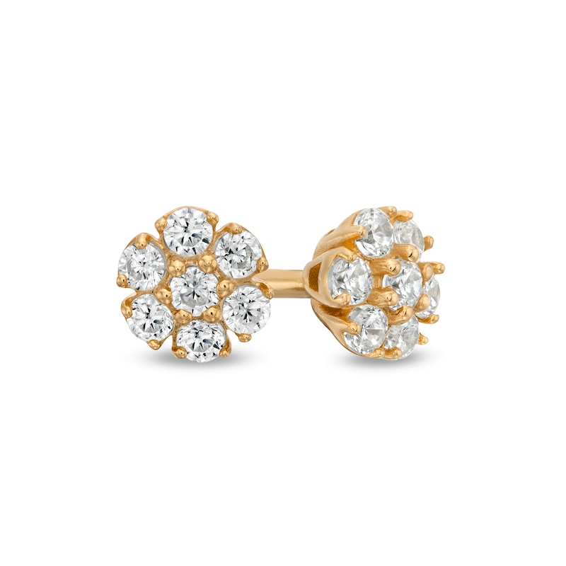 Main Image 1 of 0.20 CT. T.W. Composite Diamond Flower Stud Earrings in 10K Gold
