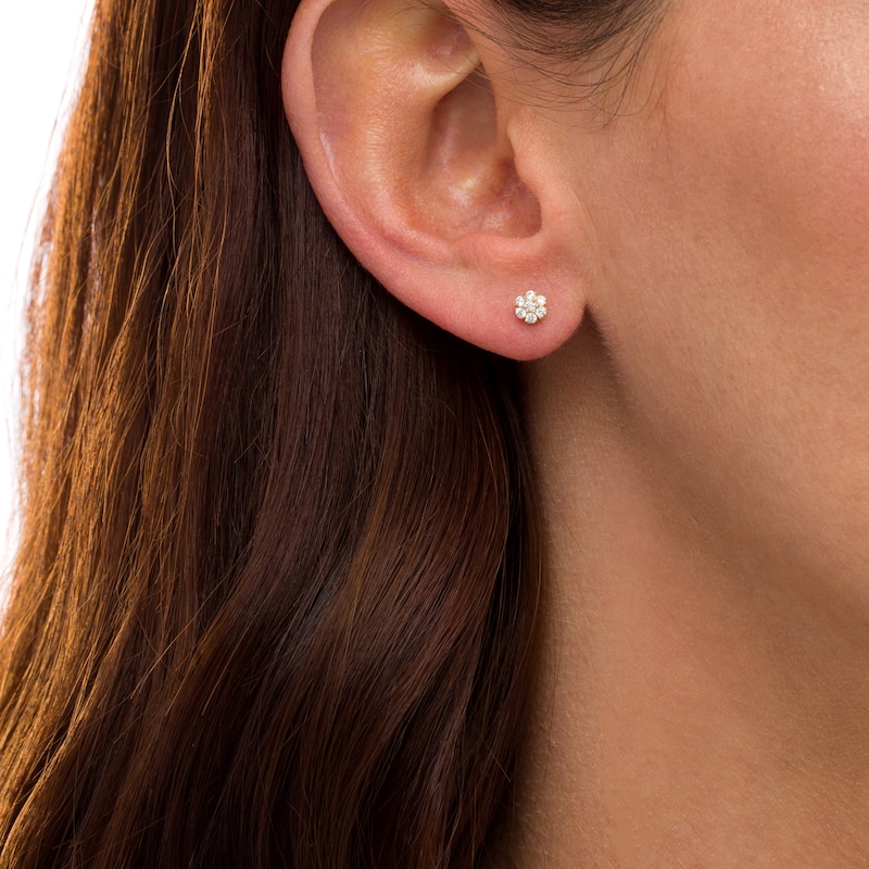 0.20 CT. T.W. Composite Diamond Flower Stud Earrings in 10K Gold