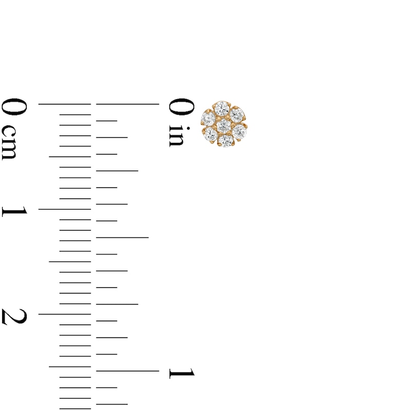 Main Image 3 of 0.20 CT. T.W. Composite Diamond Flower Stud Earrings in 10K Gold